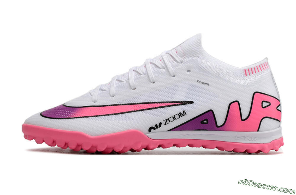 Nike Mercurial Vapor 15 Elite TF Artificial Turf Soccer Shoes - White/Pink 2