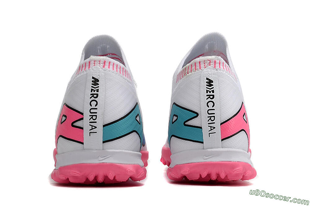 Nike Mercurial Vapor 15 Elite TF Artificial Turf Soccer Shoes - White/Pink 5