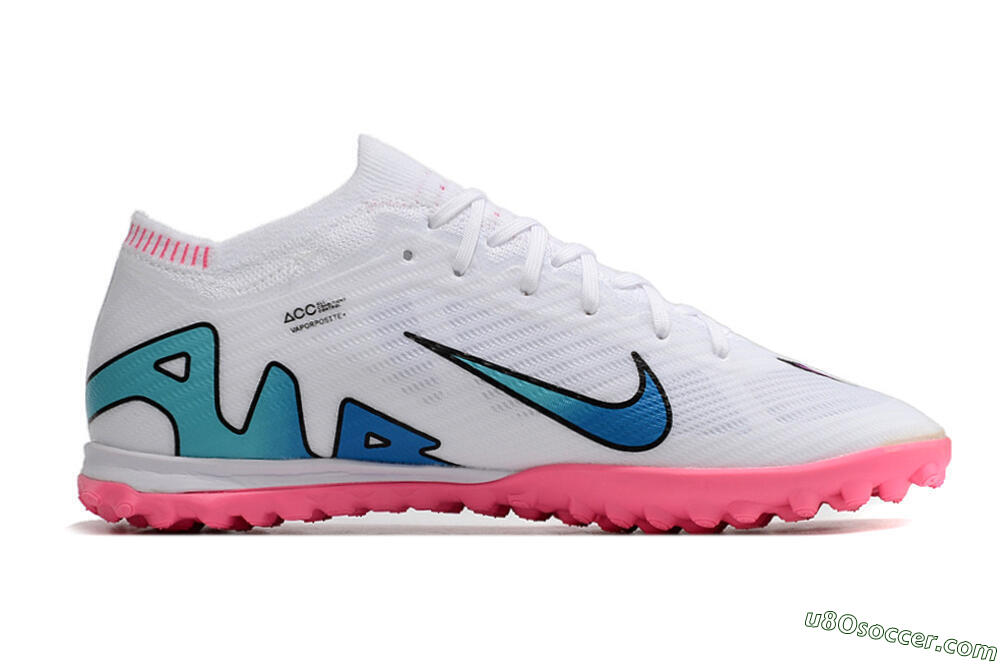 Nike Mercurial Vapor 15 Elite TF Artificial Turf Soccer Shoes - White/Pink 7