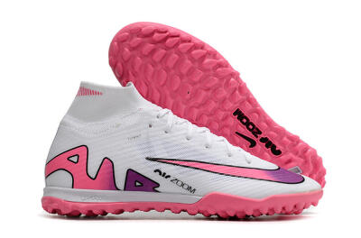 Nike Mercurial Superfly 9 Elite TF Artificial Turf Soccer Shoes - White/Pink