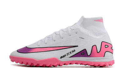 Nike Mercurial Superfly 9 Elite TF Artificial Turf Soccer Shoes - White/Pink