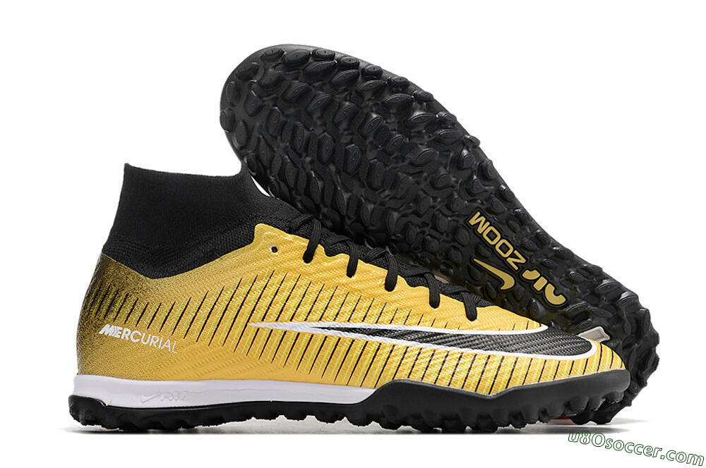 Nike Mercurial Superfly 9 Elite TF Artificial Turf Soccer Shoes - Gold/Black/Silver 1