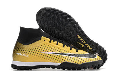 Nike Mercurial Superfly 9 Elite TF Artificial Turf Soccer Shoes - Gold/Black/Silver