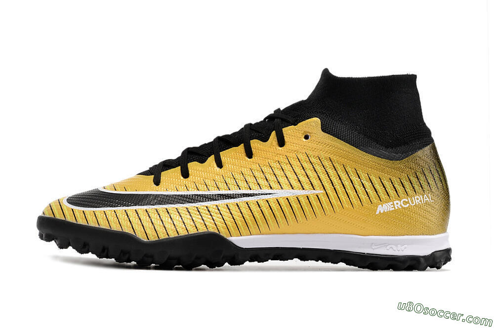 Nike Mercurial Superfly 9 Elite TF Artificial Turf Soccer Shoes - Gold/Black/Silver 2