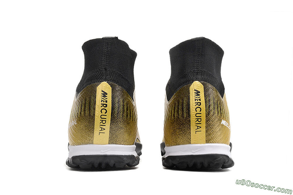 Nike Mercurial Superfly 9 Elite TF Artificial Turf Soccer Shoes - Gold/Black/Silver 5