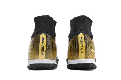 Nike Mercurial Superfly 9 Elite TF Artificial Turf Soccer Shoes - Gold/Black/Silver