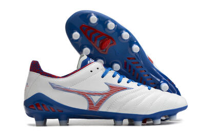 Mizuno Morelia Neo 3 Pro Japan FG Firm Ground Soccer Cleats - White/Red/Blue