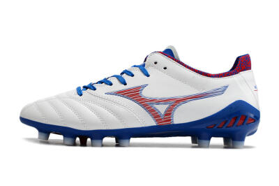 Mizuno Morelia Neo 3 Pro Japan FG Firm Ground Soccer Cleats - White/Red/Blue