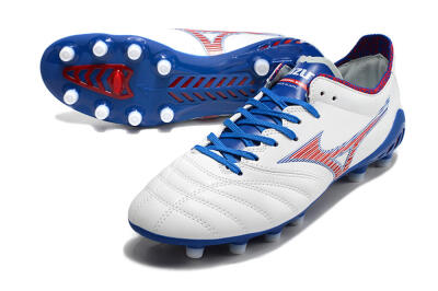 Mizuno Morelia Neo 3 Pro Japan FG Firm Ground Soccer Cleats - White/Red/Blue