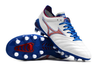 Mizuno Morelia Neo 3 Pro Japan FG Firm Ground Soccer Cleats - White/Red/Blue