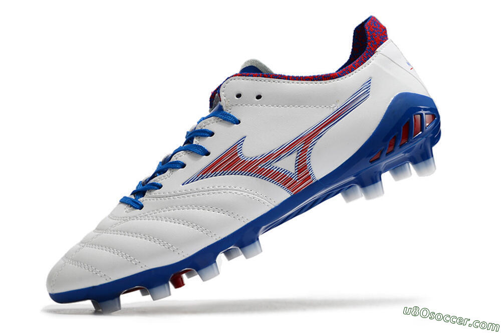 Mizuno Morelia Neo 3 Pro Japan FG Firm Ground Soccer Cleats - White/Red/Blue 7