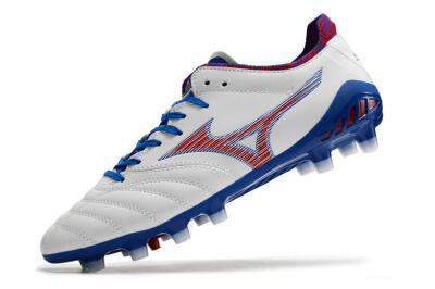 Mizuno Morelia Neo 3 Pro Japan FG Firm Ground Soccer Cleats - White/Red/Blue
