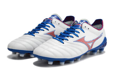 Mizuno Morelia Neo 3 Pro Japan FG Firm Ground Soccer Cleats - White/Red/Blue