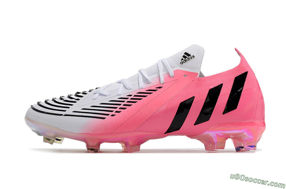 Adidas Predator Edge.1 FG Firm Ground Soccer Cleats - White/Pink/Black 2