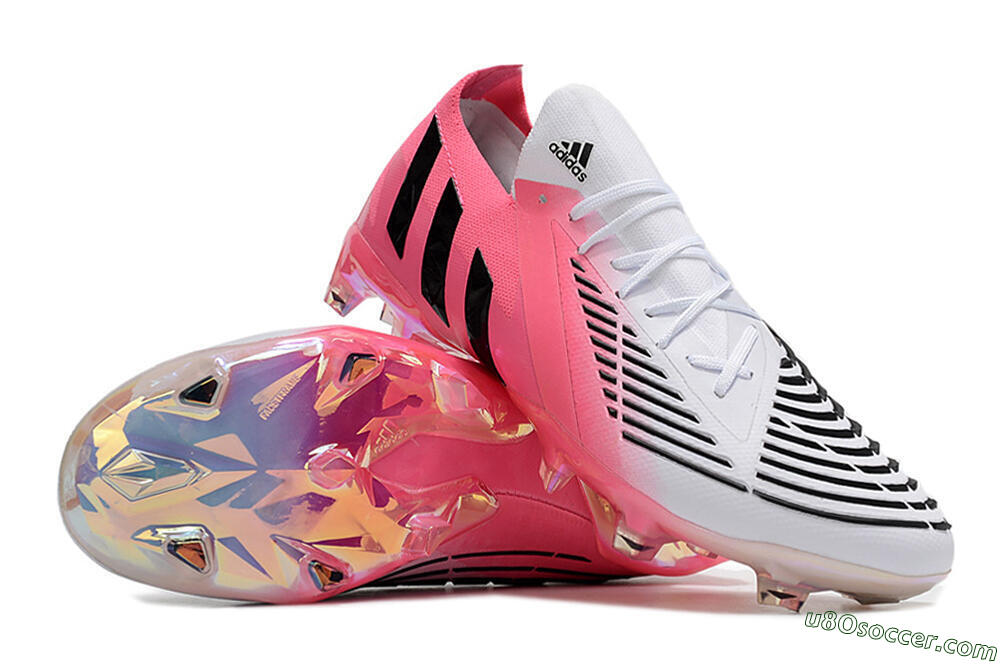 Adidas Predator Edge.1 FG Firm Ground Soccer Cleats - White/Pink/Black 3