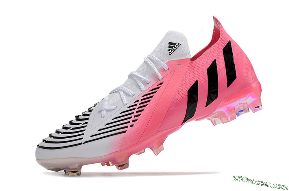 Adidas Predator Edge.1 FG Firm Ground Soccer Cleats - White/Pink/Black 5