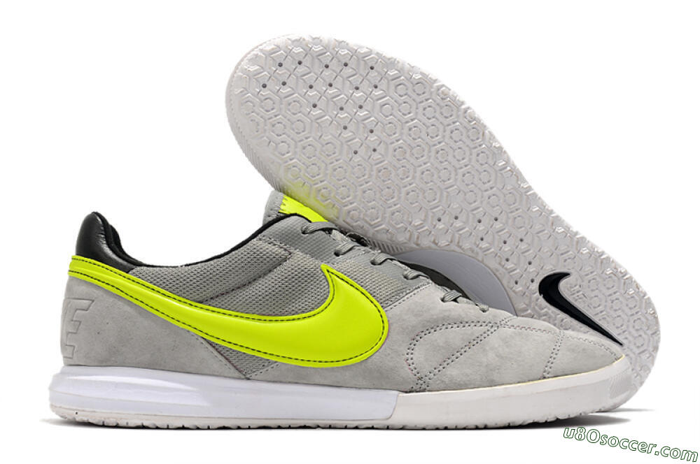 Nike Premier 2 Sala IC Indoor & Futsal Soccer Shoes - Grey/Green/Black 1