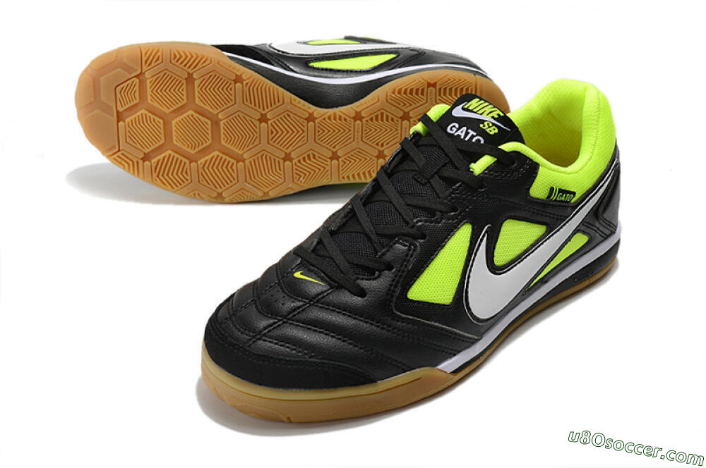 Nike SB Gato IC Indoor & Futsal Soccer Shoes - Black/Green/White 3