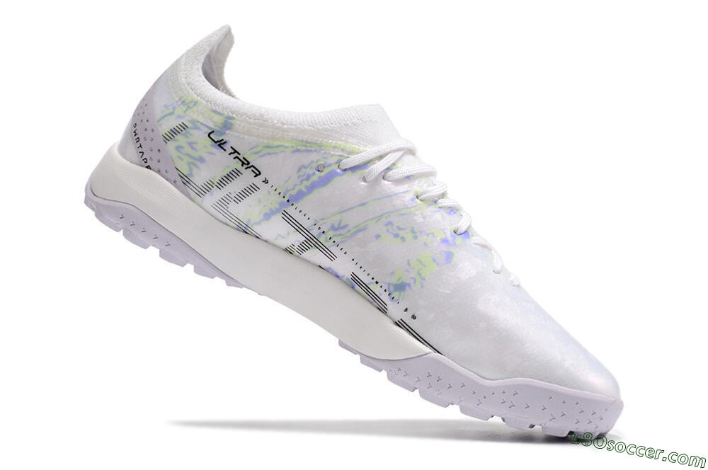 Puma Ultra Ultimate TF Artificial Turf Soccer Shoes - White/Blue/Green 5