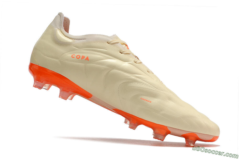 Adidas Copa Pure.1 FG Firm Ground Soccer Cleats - Beige/Orange 4