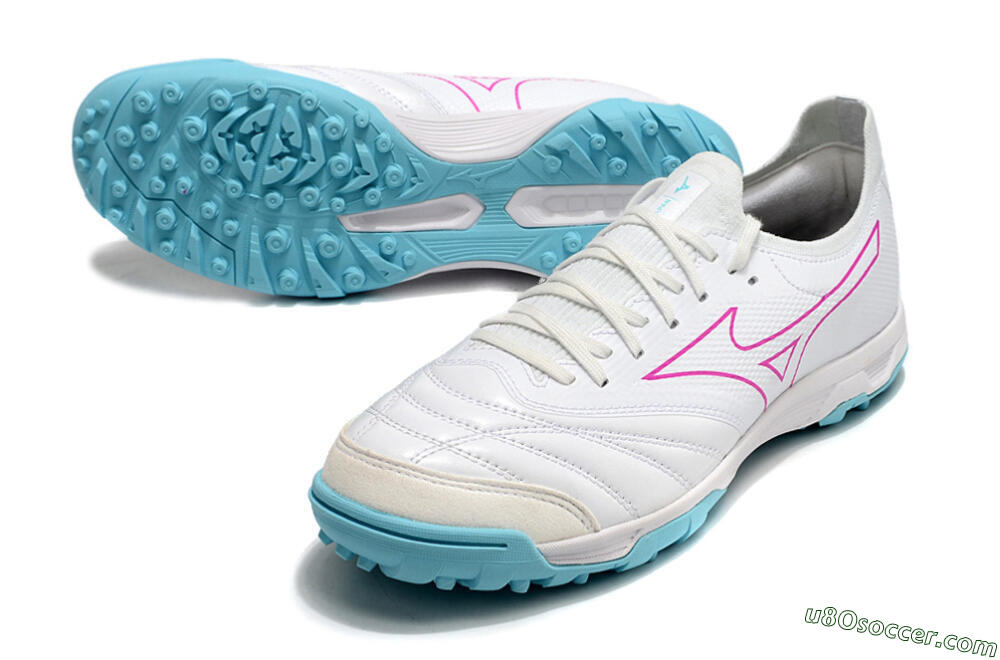 Mizuno Morelia Neo Sala β Japan TF Artificial Turf Soccer Shoes - White/Blue/Red 3