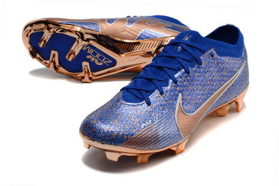 Nike Air Zoom Mercurial Vapor 15 Elite FG Firm Ground Soccer Cleats - Blue/Gold/Silver
