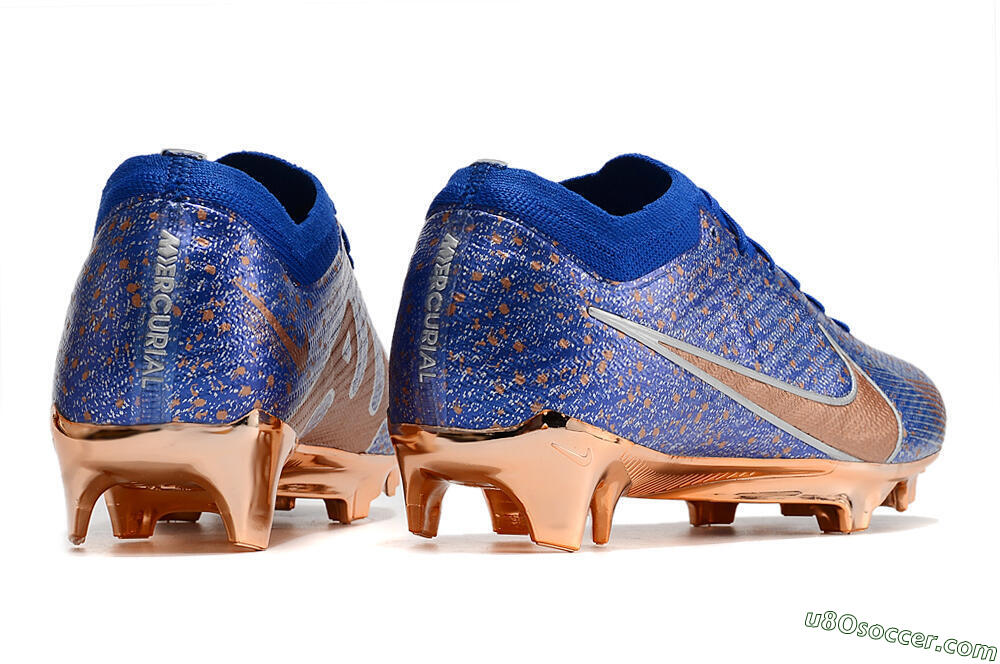Nike Air Zoom Mercurial Vapor 15 Elite FG Firm Ground Soccer Cleats - Blue/Gold/Silver 6