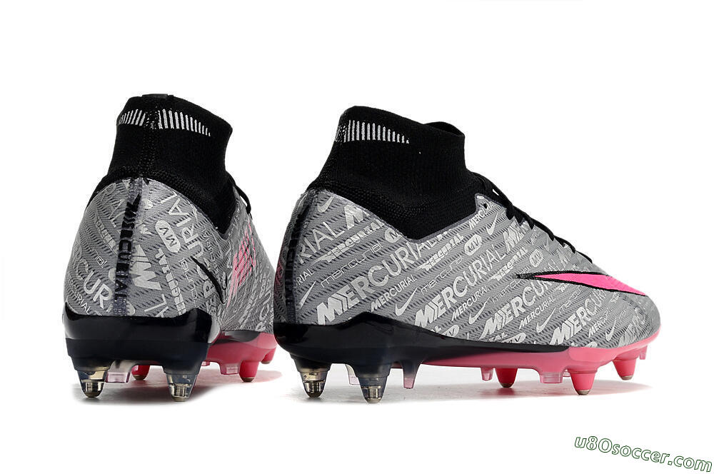 Nike Air Zoom Mercurial Superfly 9 Elite SG Soft Ground Soccer Cleats - Silver/Black/Pink 6