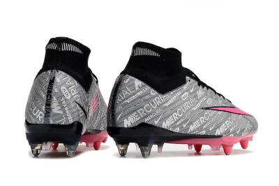 Nike Air Zoom Mercurial Superfly 9 Elite SG Soft Ground Soccer Cleats - Silver/Black/Pink