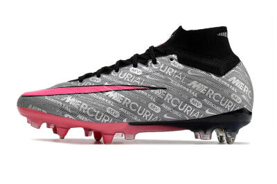 Nike Air Zoom Mercurial Superfly 9 Elite SG Soft Ground Soccer Cleats - Silver/Black/Pink