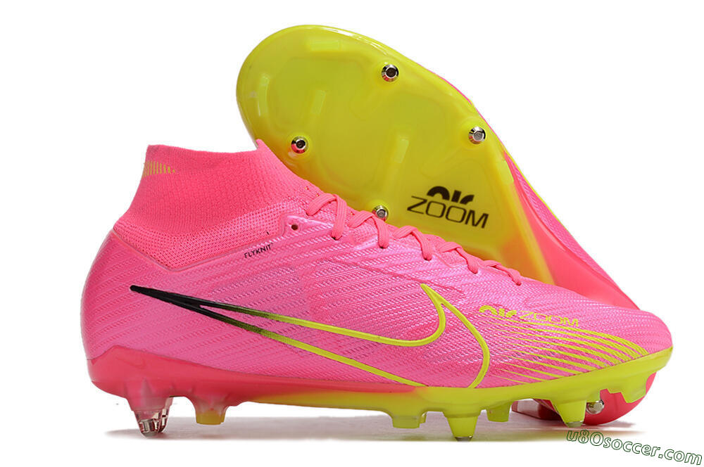 Nike Air Zoom Mercurial Superfly 9 Elite SG Soft Ground Soccer Cleats - Pink/Green/Black 1
