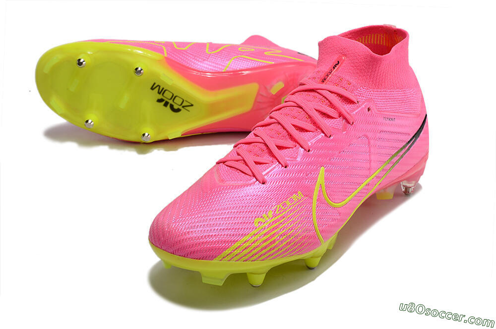 Nike Air Zoom Mercurial Superfly 9 Elite SG Soft Ground Soccer Cleats - Pink/Green/Black 3