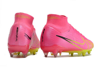 Nike Air Zoom Mercurial Superfly 9 Elite SG Soft Ground Soccer Cleats - Pink/Green/Black