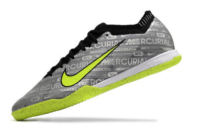 Nike Air Zoom Mercurial Vapor 15 Elite IC Indoor & Futsal Soccer Shoes - Silver/Green/Black