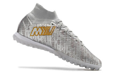 Nike Air Zoom Mercurial Superfly 9 Elite TF Artificial Turf Soccer Shoes - Silver/Gold