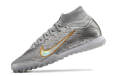 Nike Air Zoom Mercurial Superfly 9 Elite TF Artificial Turf Soccer Shoes - Silver/Gold