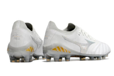 Mizuno Morelia Neo 3 Japan FG Firm Ground Soccer Cleats - White/Yellow