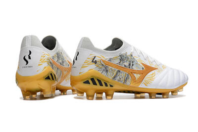 Mizuno Morelia Neo 3 Japan FG Firm Ground Soccer Cleats - White/Black/Gold