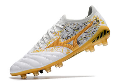 Mizuno Morelia Neo 3 Japan FG Firm Ground Soccer Cleats - White/Black/Gold
