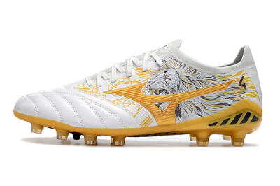 Mizuno Morelia Neo 3 Japan FG Firm Ground Soccer Cleats - White/Black/Gold