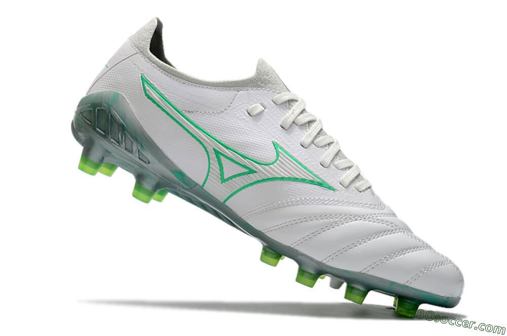 Mizuno Morelia Neo 3 Japan FG Firm Ground Soccer Cleats - White/Green 5