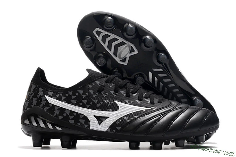 Black and White FG Soccer Cleats - Mizuno Morelia Neo 3 Japan