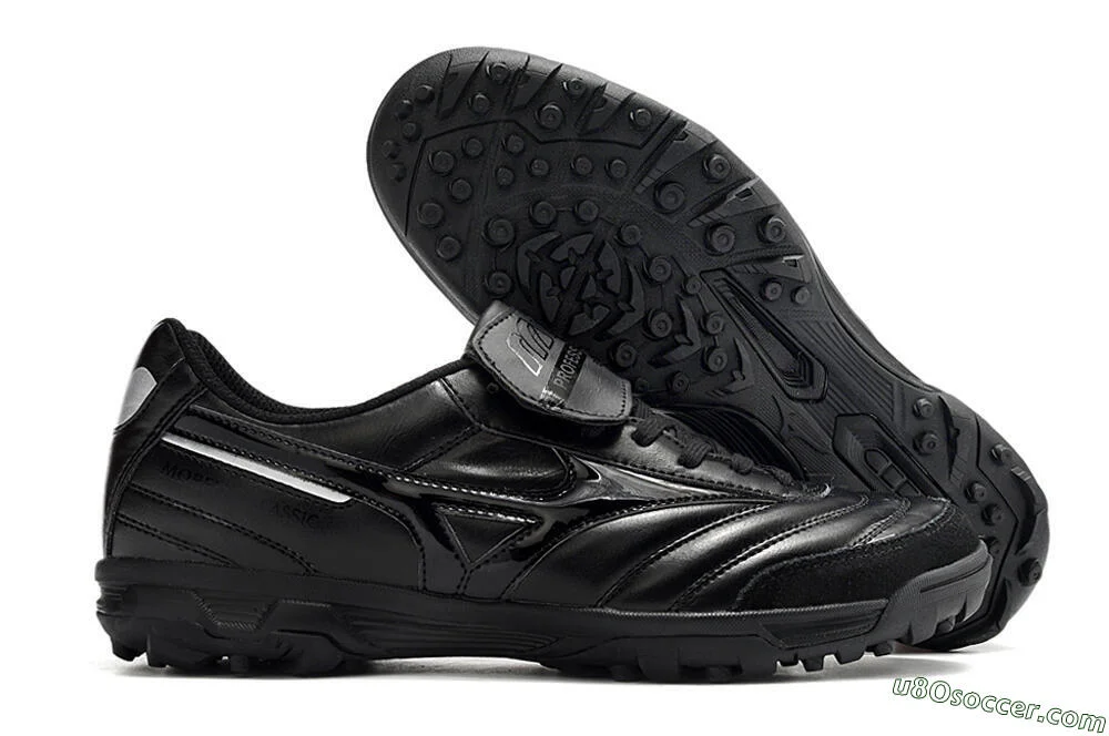Black Mizuno Morelia Sala Classic TF Soccer Shoes for Artificial Turf