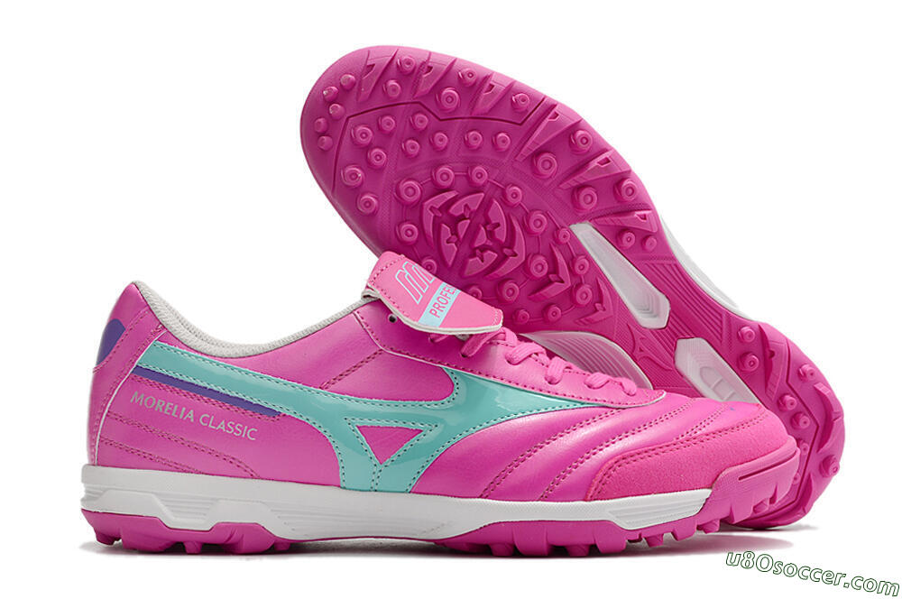 Mizuno Morelia Sala Classic TF Artificial Turf Soccer Shoes - Pink/Blue 1