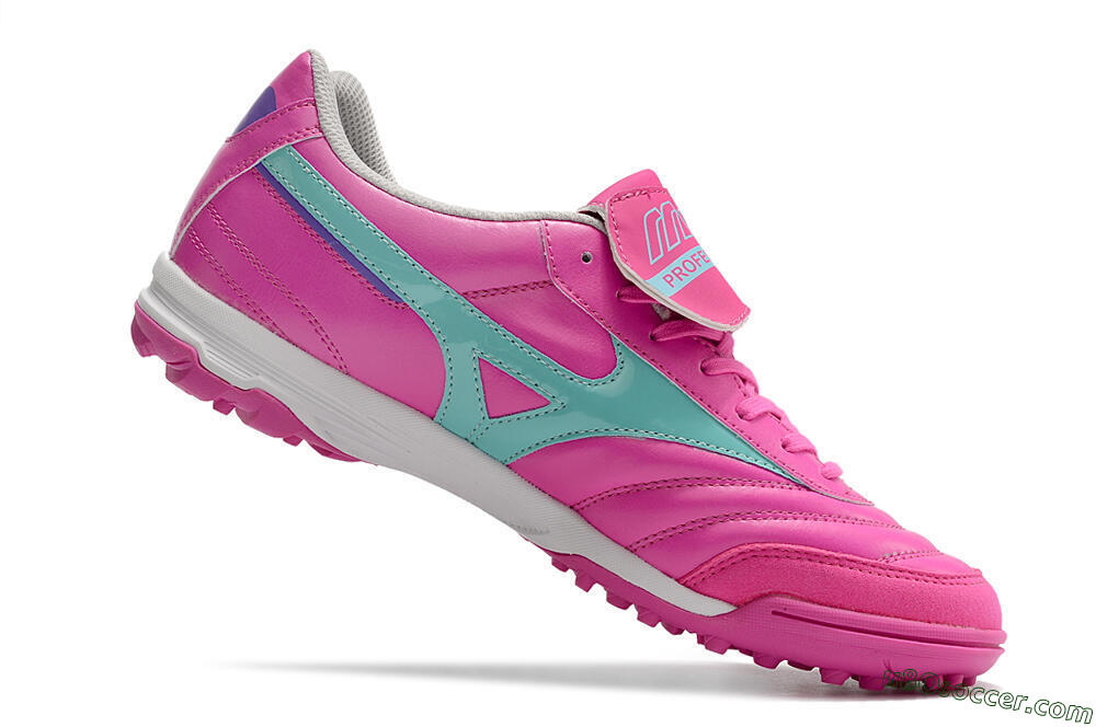 Mizuno Morelia Sala Classic TF Artificial Turf Soccer Shoes - Pink/Blue 4
