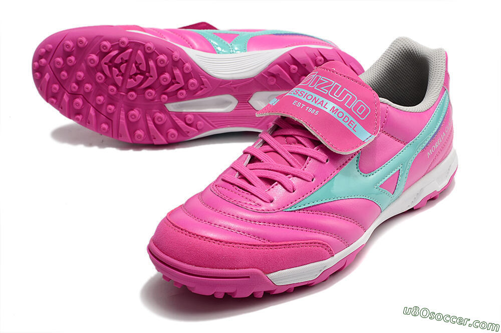 Mizuno Morelia Sala Classic TF Artificial Turf Soccer Shoes - Pink/Blue 3