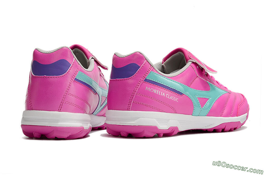 Mizuno Morelia Sala Classic TF Artificial Turf Soccer Shoes - Pink/Blue 6