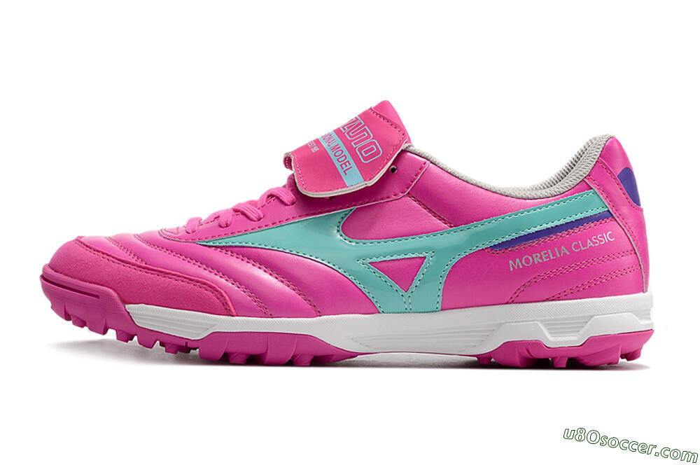 Mizuno Morelia Sala Classic TF Artificial Turf Soccer Shoes - Pink/Blue 2
