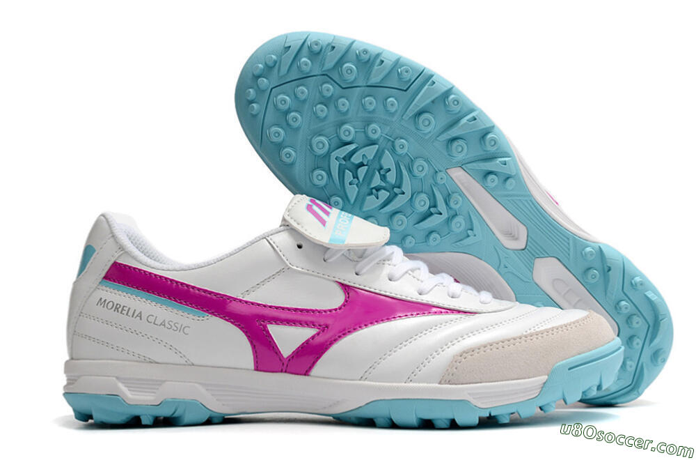Mizuno Morelia Sala Classic TF Artificial Turf Soccer Shoes - White/Red/Blue 1