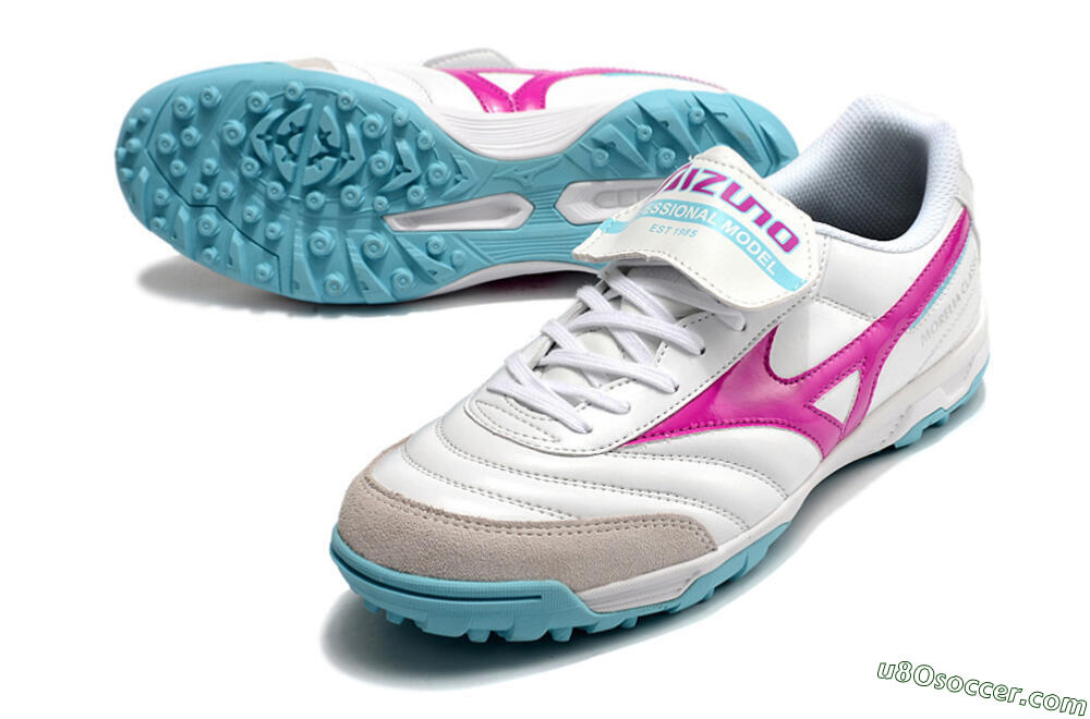 Mizuno Morelia Sala Classic TF Artificial Turf Soccer Shoes - White/Red/Blue 3